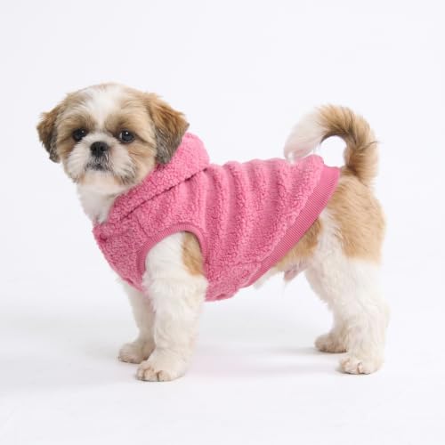 Sherpa Fleece Dog Jacket (Dark Pink / Medium)