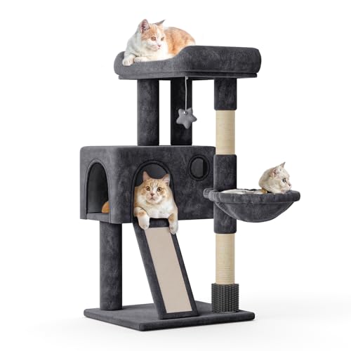 36 Inch Cat Tree with Condo (Smoky Grey / 36 Inch with Condo)