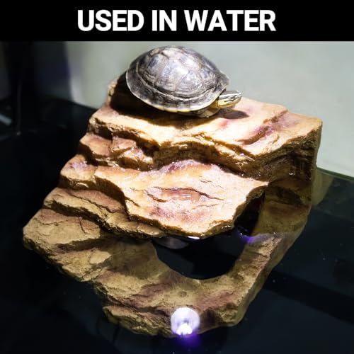 Resin Reptile Hideout Cave Reptile Habitat Tank Decor Terrarium Accessories for Bearded Dragon Leopard Gecko Lizards Turtle (Small)