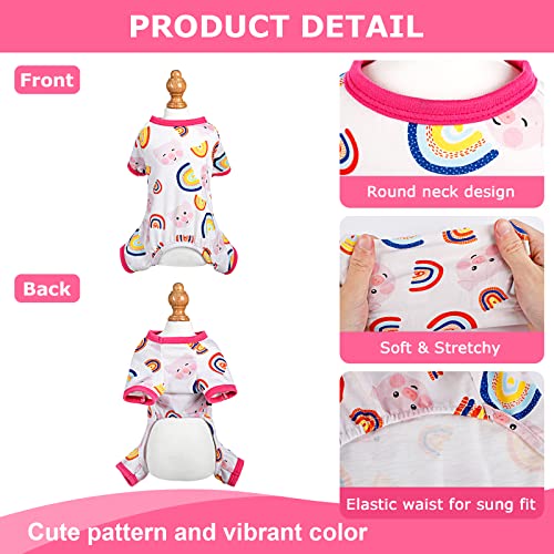 Pink Dog Pajamas Cute Dog Clothes Pet Pjs Onesies Girl Dog Pajamas for Small Dogs Summer Pet Outfits Appeal Jumpsuits (Pig Pink / Small（3-5 lb))
