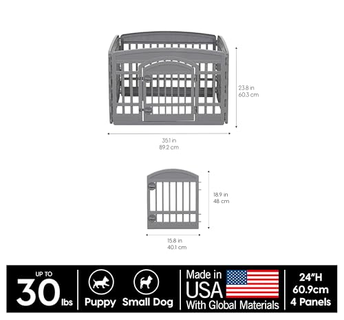 Laundry Basket (4 Panel - 24" H / Gray)