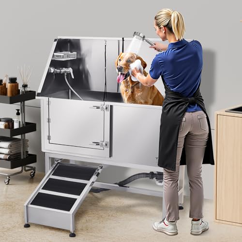 Stainless Steel Dog Washing Station (Left RAMP / 62 inch)
