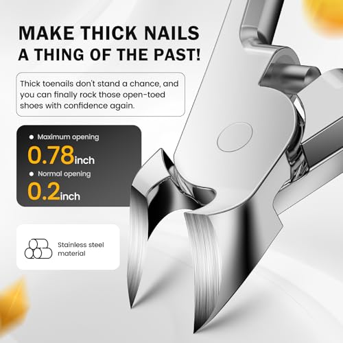 Toenail Clippers for Thick Toenails (Silver / Big)