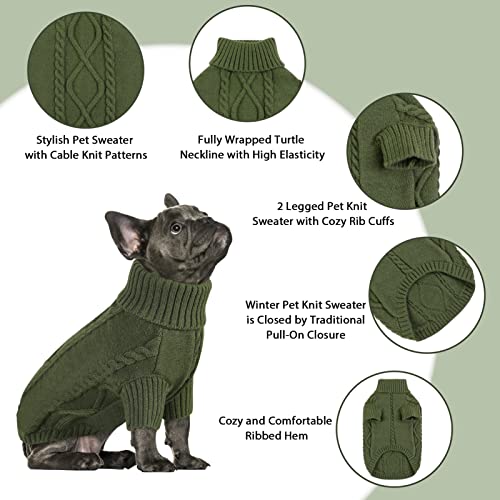 Small Dog Sweater for Small Dogs Boy (X-Small / Army Green)