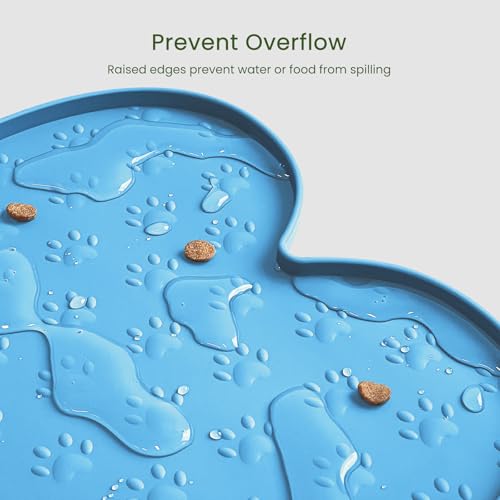 Dog Food Mat Anti (19.4" x 9.8" / Blue)