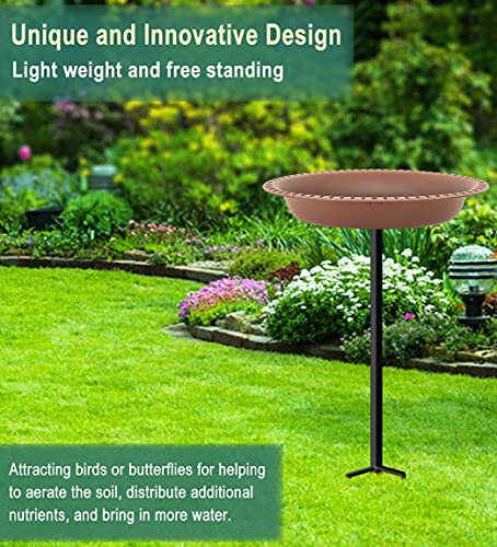 28 inch Lightweight Birdbaths Antique Decoration Detachable Birdfeeder & Bird Bath for Outdoor Garden (¾ gal / Chocolate)