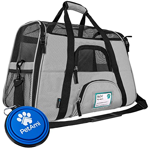 Airline Approved Pet Carrier for Cats & Small Dogs (Light Gray / 19.5"L x 10.2"W x 12.0"H)
