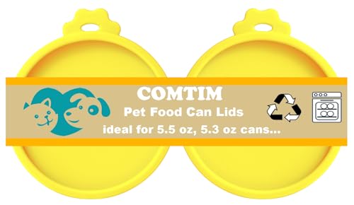 Cat Food Can Covers Lids for 5.5 oz Cans (Yellow)