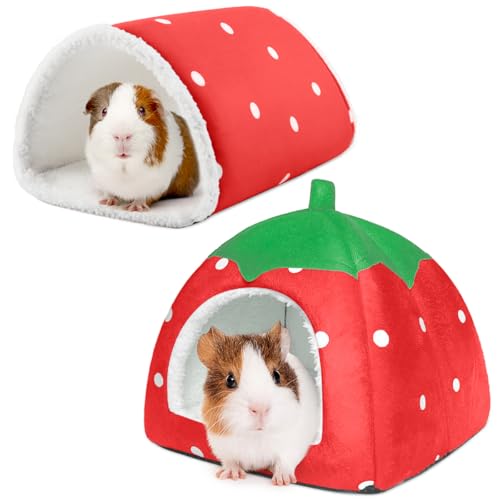 Guinea Pig Hideout with Tunnel (Red strawberry)