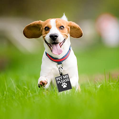 Funny Dog Leash Sleeve Pet Me Please Dog Leash Wrap Wrap Alert Hanging ID Patch Tag Pet Birthday Gift (Pet Me Please-tag)