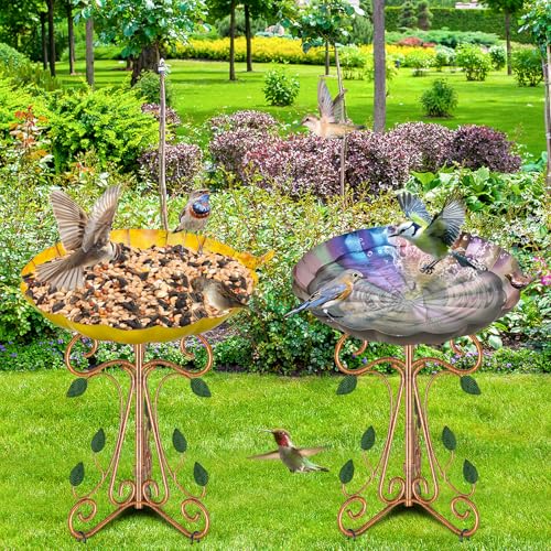 Metal Bird Bath for Outside (Colorful Gradient)