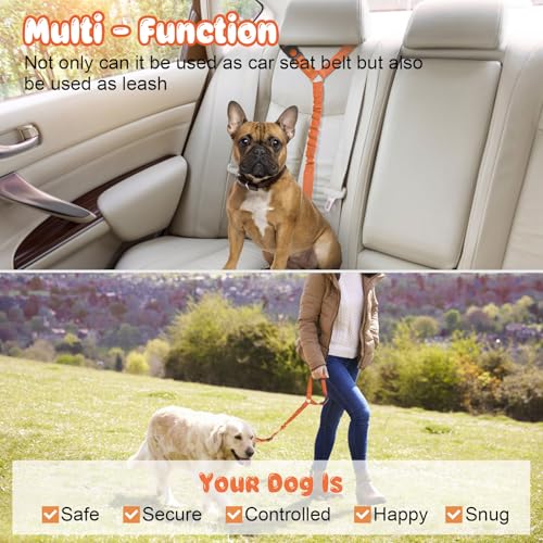 Dog Seat Belt for Car (Orange)