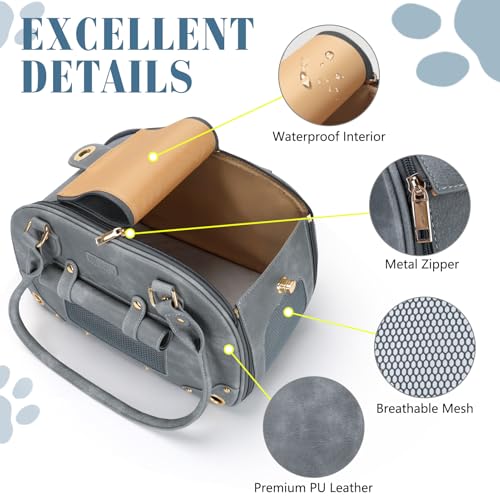 Dog Carrier Purse (15.3"L x 8.1"W x 10.0"H / Grey)