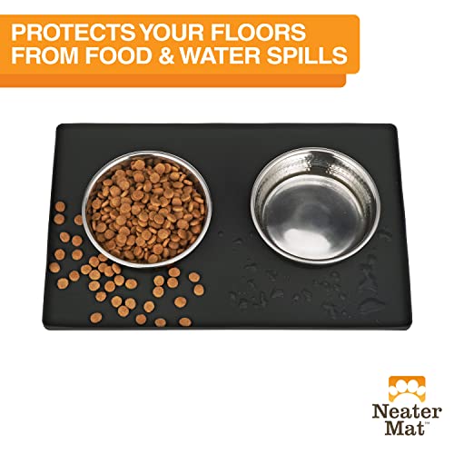 Neater Mat Cat & Dog Food Mat (16"L x 10"W / Midnight Black)