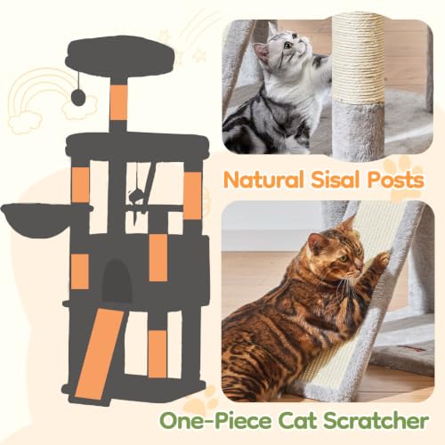 Sturdy Cat Tree (Light Gray / 58.7 Inches)
