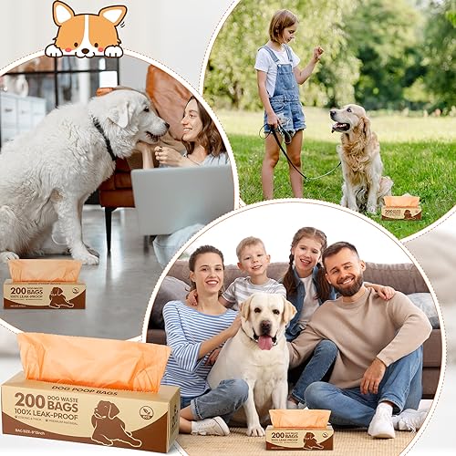 20 Rolls 4000 Ct Dog Poop Bags Leak Proof (1 Count (Pack of 20) / Orange)