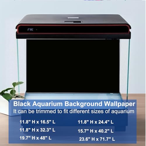 Aquarium Background Blue Black Fish Tank Background Wallpaper Double (11.8" H x 16.5" L)