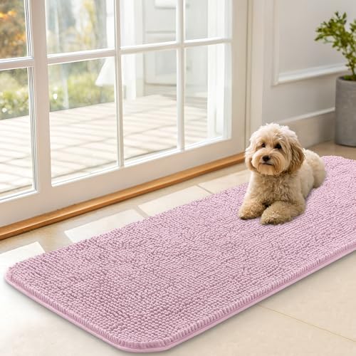 Dog Door Mat for Muddy Paws 47x17 (Dusty Rose / 47" X 17")