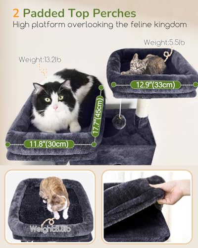 80in Cat Tree Tower for Indoor Cats Large Adult (Dark Grey)