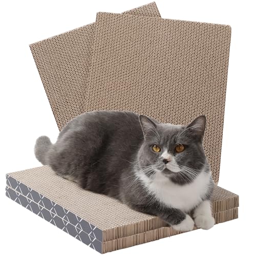 Cat Scratcher Refill Pads 4 Pack Double Sided Cardboard