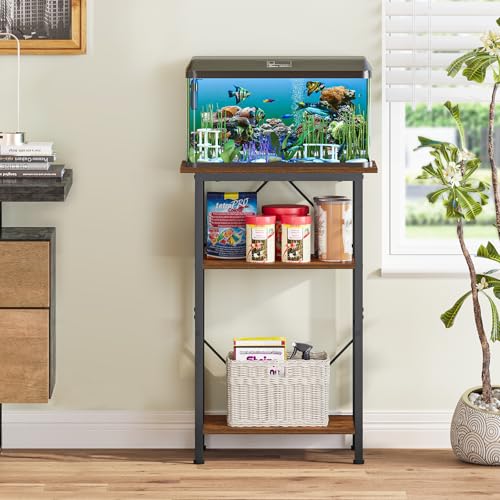 5 10 Gallon Aquarium Stand (Rustic Brown / 10 Gal-3 Tier)