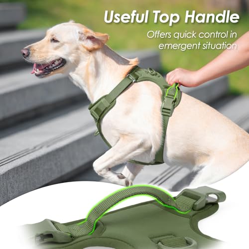No Pull Dog Harness for Small Sized Dogs (Misty Green / S(Neck:15.7-22.0", Chest:17.3-24.8"))