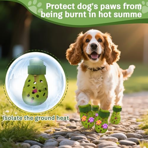Tie Dye Dog Shoes for Hot Pavement (L (50-80 lbs))