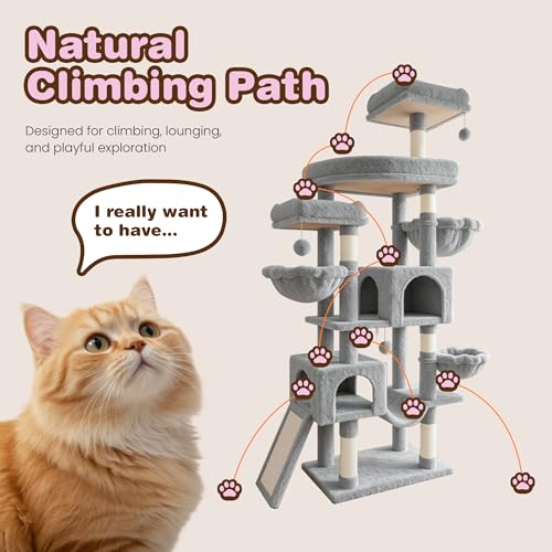 82 inch Cat Tree Tower (Grey)