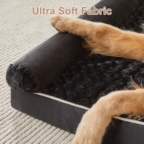 Orthopedic Washable Large Dog Bed for Senior Dog Comfy Sleep (36"l x 27"w x 6.5"th / Black)