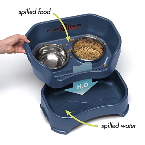 Neater Feeder Deluxe Mess (Cat + Standard Bowl / Dark Blue)