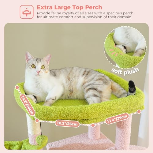 Pink 70” Cat Tree with Hammock (Large-70 inches / Pink)