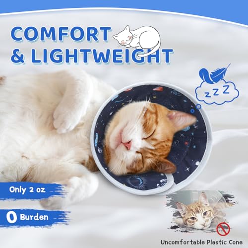 Cat Cone Collar Soft to Stop Licking (Grey / M)
