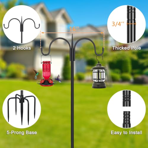 Heavy Duty Shepherds Hook 92" Double Hooks Adjustable (92 Inch)