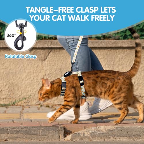 Cat Harness with Airtag Holder (Cute Bee (Buckles on Neck & Chest))