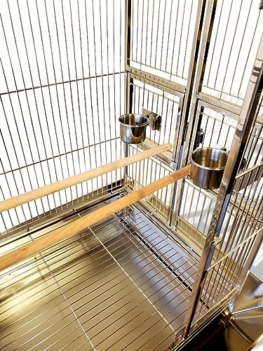 Medium Sized 39" L x 29" D X 67" H 304 Stainless Steel Bird Parrot Cage and Seed Catcher