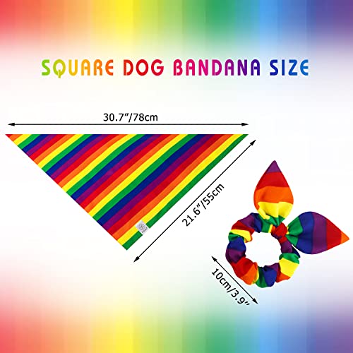 Pride Rainbow Dog Bandana Matching Dog Bandana and Scrunchie Large (rainbow / Large-set of 1)