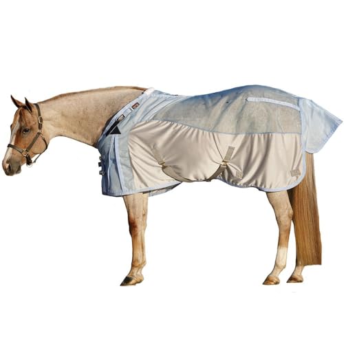 Adjusta Fit Mosquito Mesh Hybrid II Horse Fly Sheets (Horse Size 72 / V-Free Surcingle / Blue)