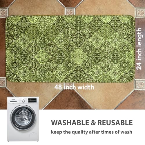 4PACK Washable Pee Pads for Dogs (24x48 Inch (Pack of 4) / Green/Multi)