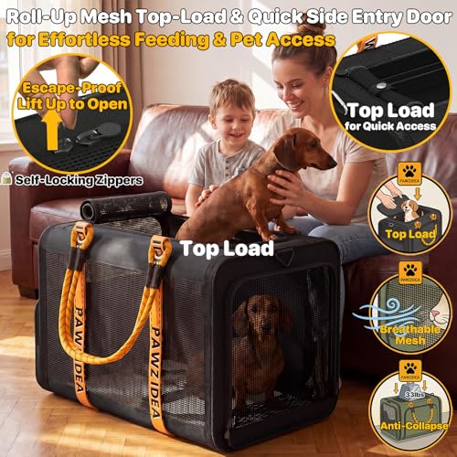 Expandable Large Pet Carrier (24.0"L x 16.0"W x 16.0"H / Black Warrior)