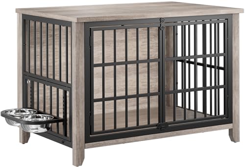 Dog Crate Furniture (37.8"L x 23.6"W x 27.0"H / Grey)
