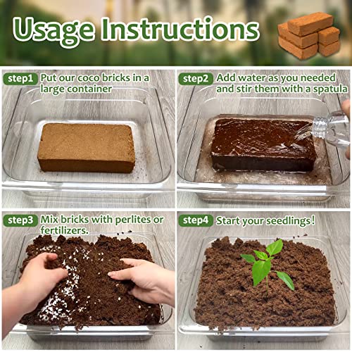 4pcs Organic Coco Coir Bricks (4 Pack)
