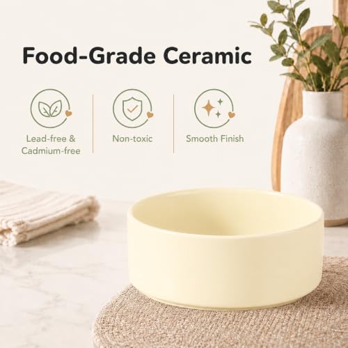 Ceramic Dog Bowls Elevated (Light Yellow)