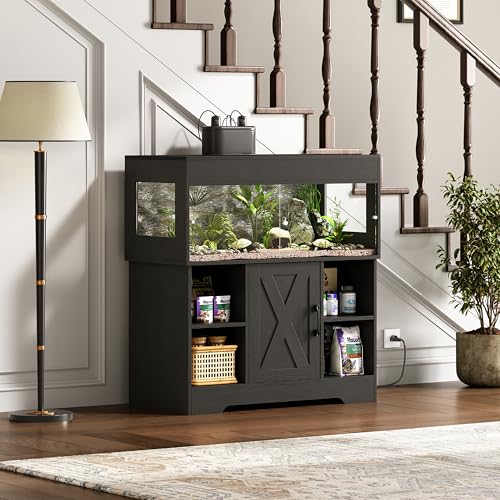 40 Gallon Reptile Terrarium Tank with Cabinet (40 Gallon / Black)