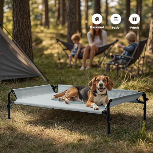 Elevated Dog Bed for Medium Size Dog (Grey / Medium)