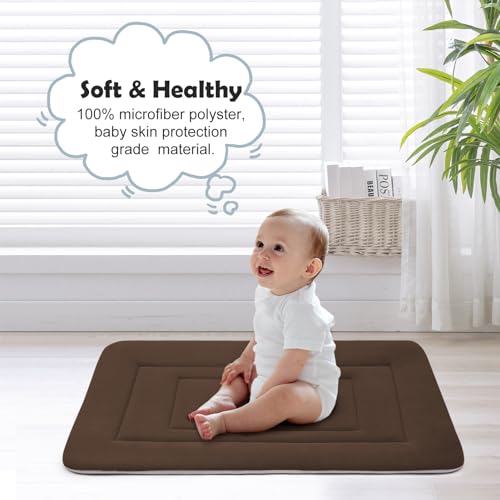 Dog Bed Soft Dog Crate Bed Pad Mat (48.0"L x 30.0"W x 1.2"Th / Dark Brown)