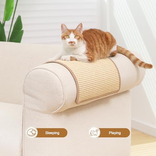 2 Packs Cat Scratching Mat (Beige-2 Packs-23.6 x 15.7 Inch)
