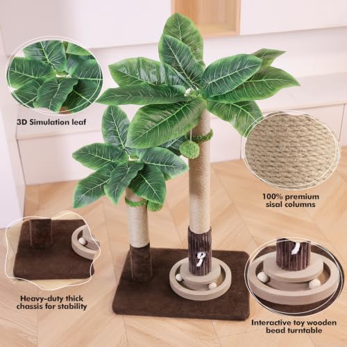 2Cat Posts with Cat Toys (37.8-Green / 37.8in)