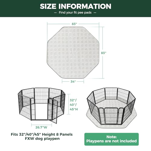Washable Pee Pads for Dogs (Khaki / 34" Octagon (2 Packs))