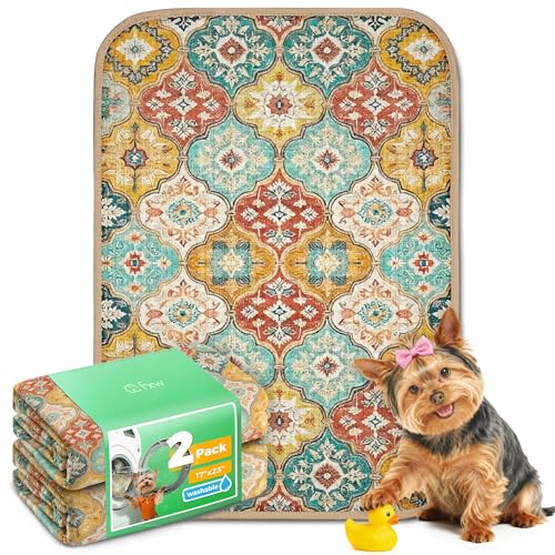 Washable Pee Pads for Dogs (Beige Gourd / 17" x 23" (2 Packs))