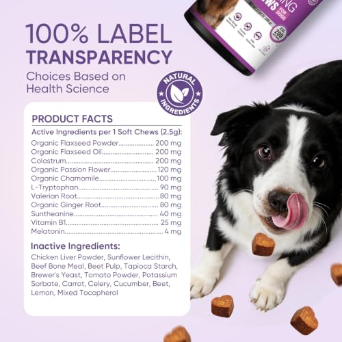 Calming Chews for Dogs 200pc Dog Calming Treat and Bites with Melatonin (200 pcs)